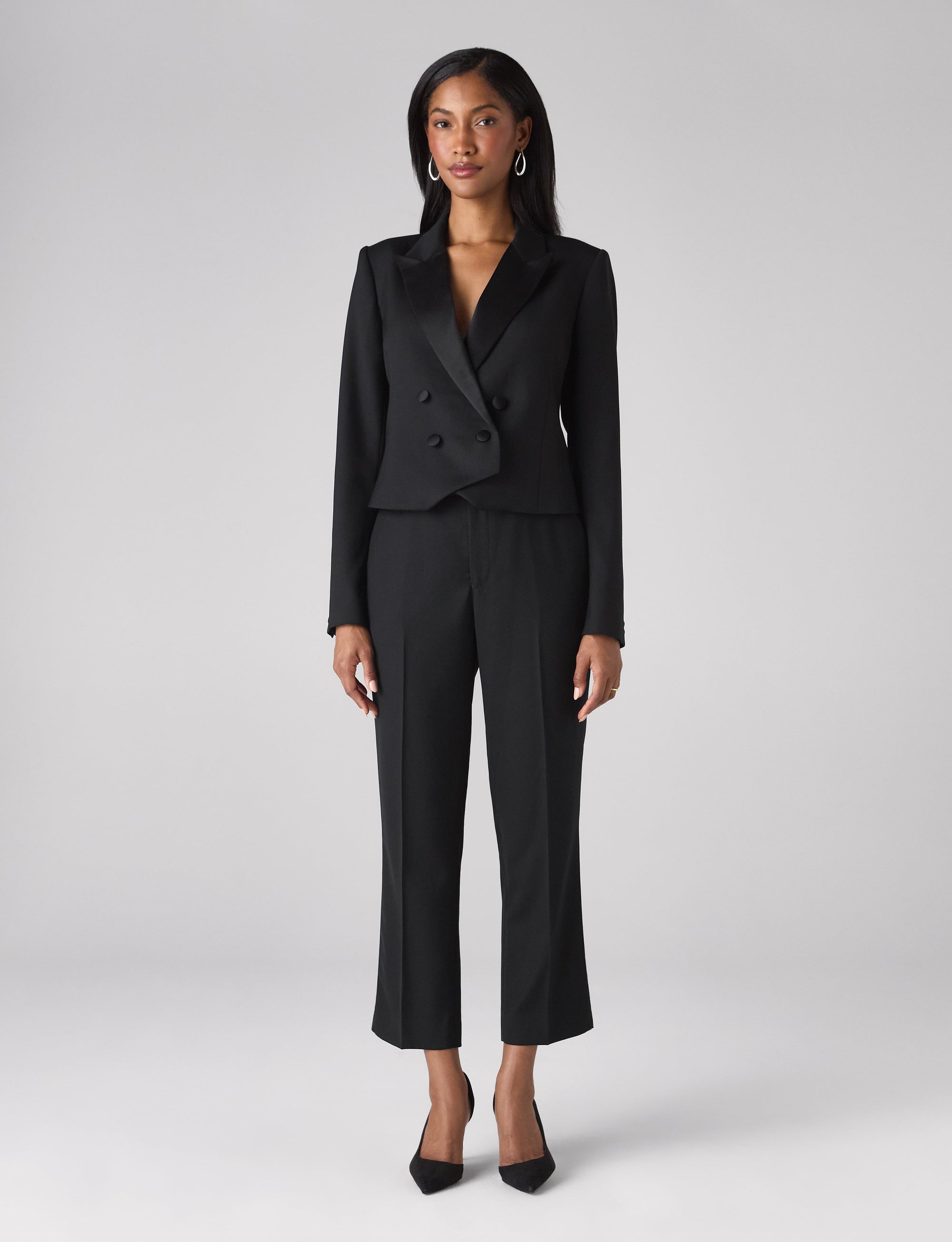 Regent Cigarette Trouser: Suiting Wool, Black