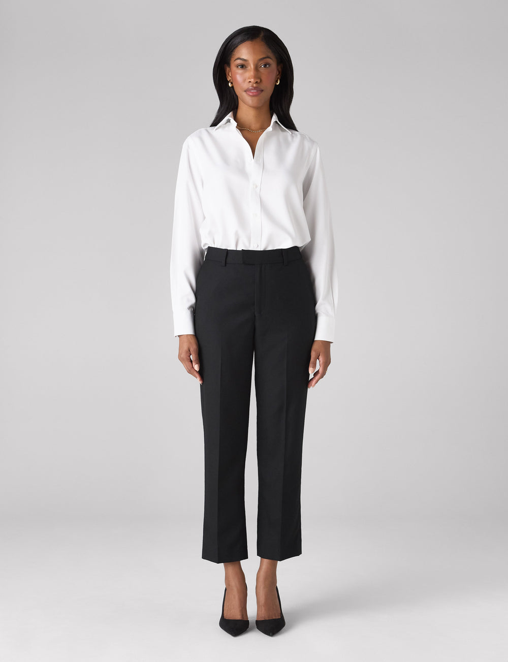 Regent Cigarette Trouser: Wool, Black
