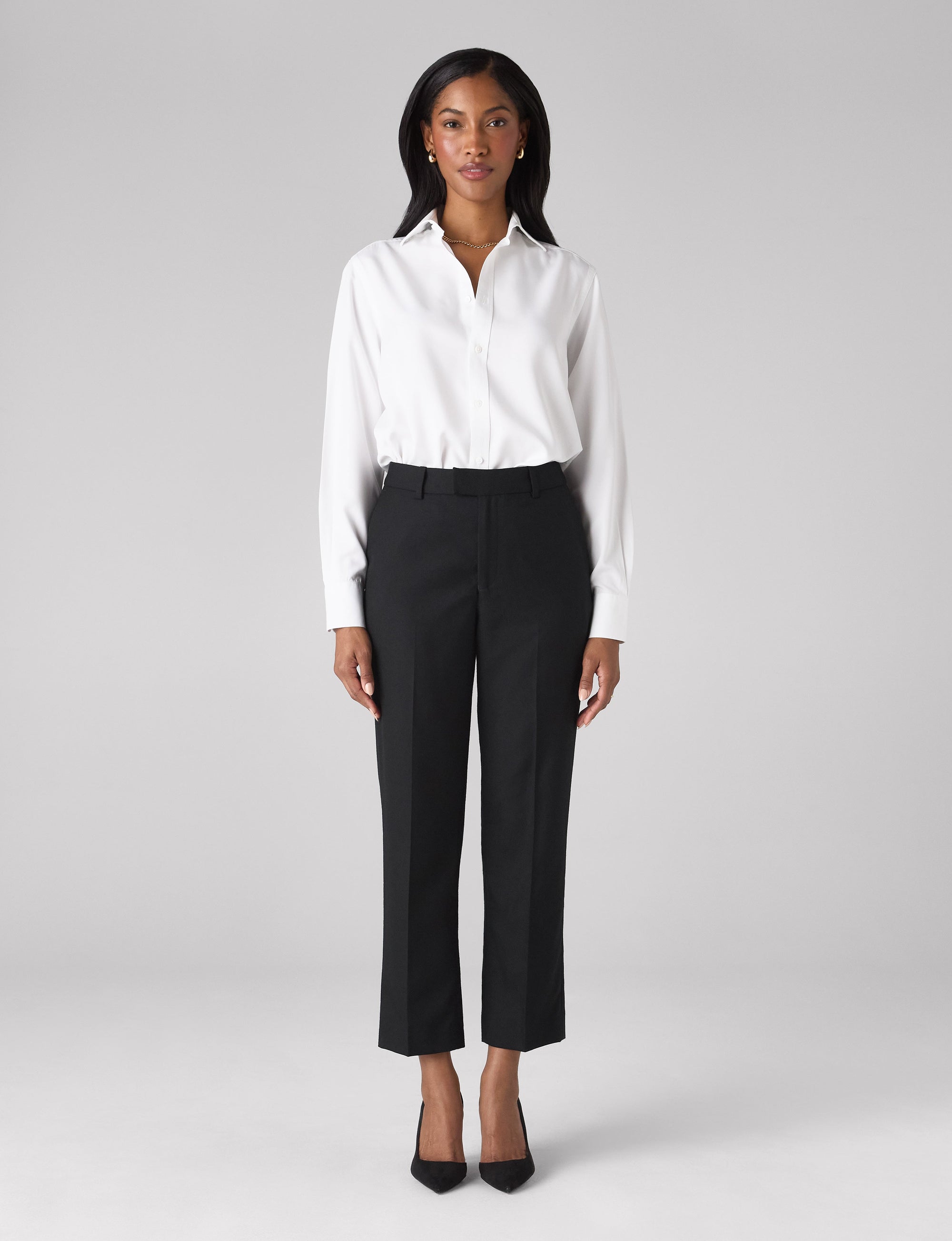 Regent Cigarette Trouser: Wool, Black