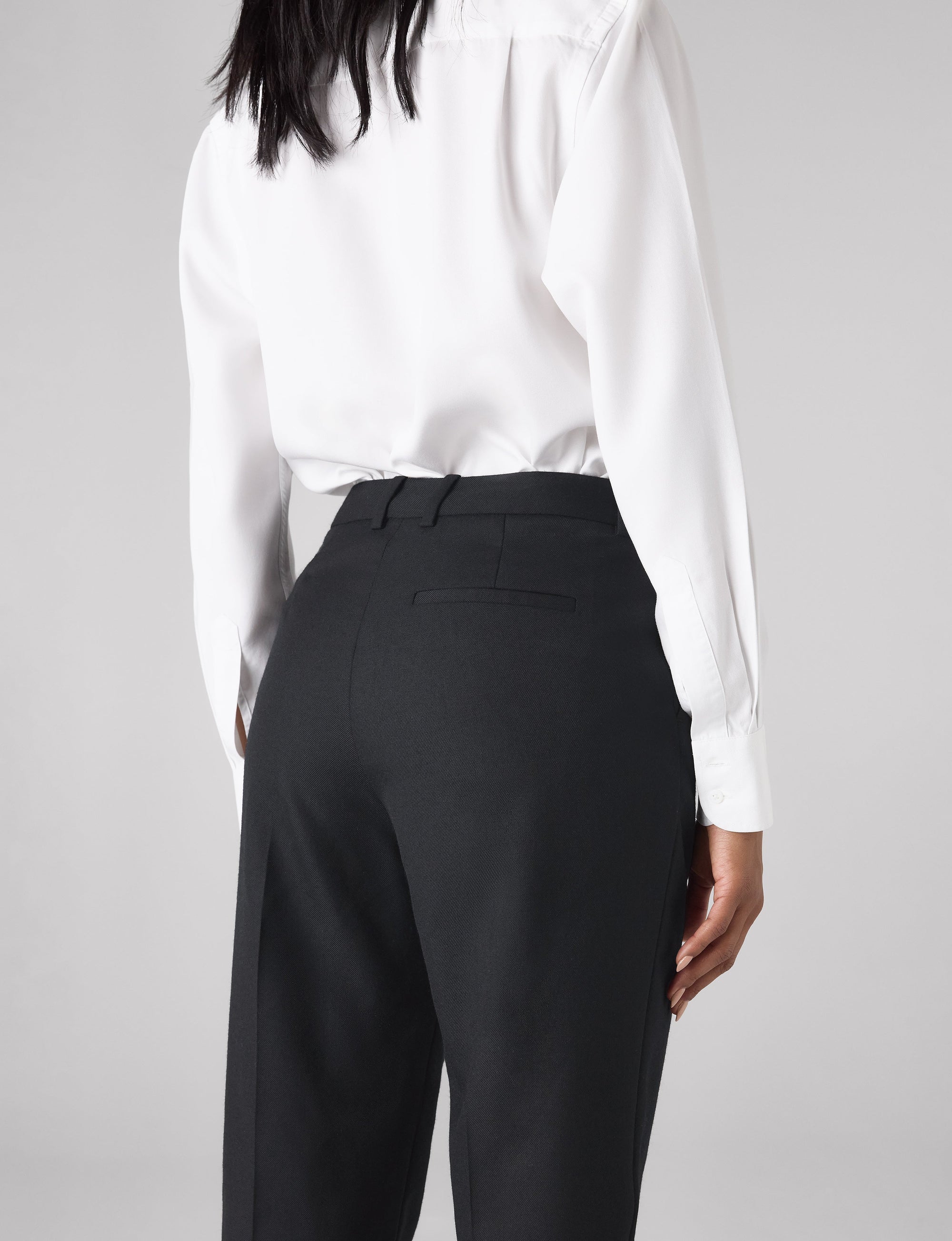 Regent Cigarette Trouser: Wool, Black