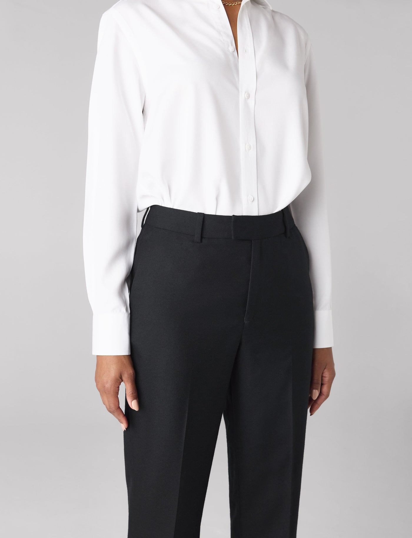 Regent Cigarette Trouser: Wool, Black