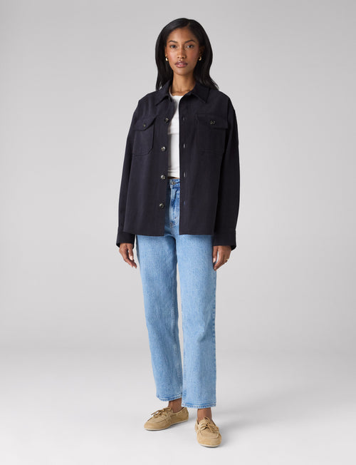 Stow Overshirt: Brushed Twill, Navy