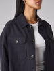 Stow Overshirt: Brushed Twill, Navy Blue
