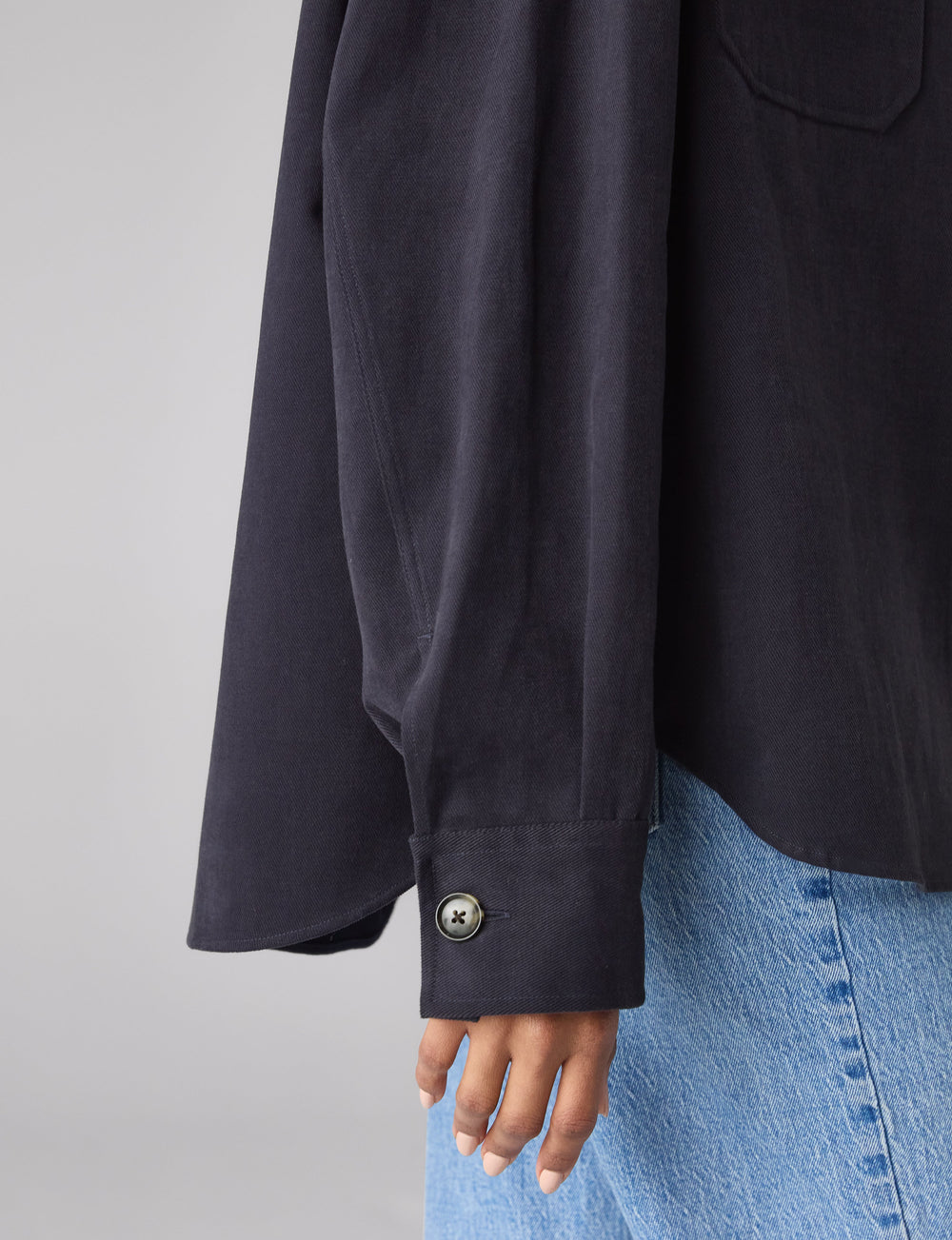 Stow Overshirt: Brushed Twill, Navy Blue