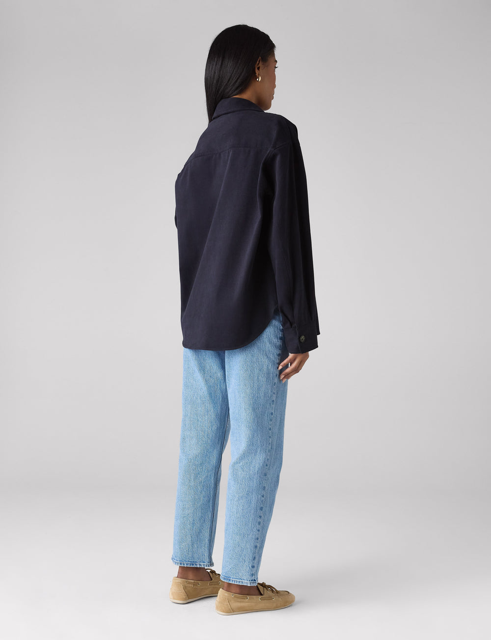 Stow Overshirt: Brushed Twill, Navy Blue