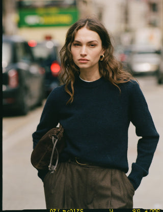 Mull Crew: Yak Wool, Navy Blue