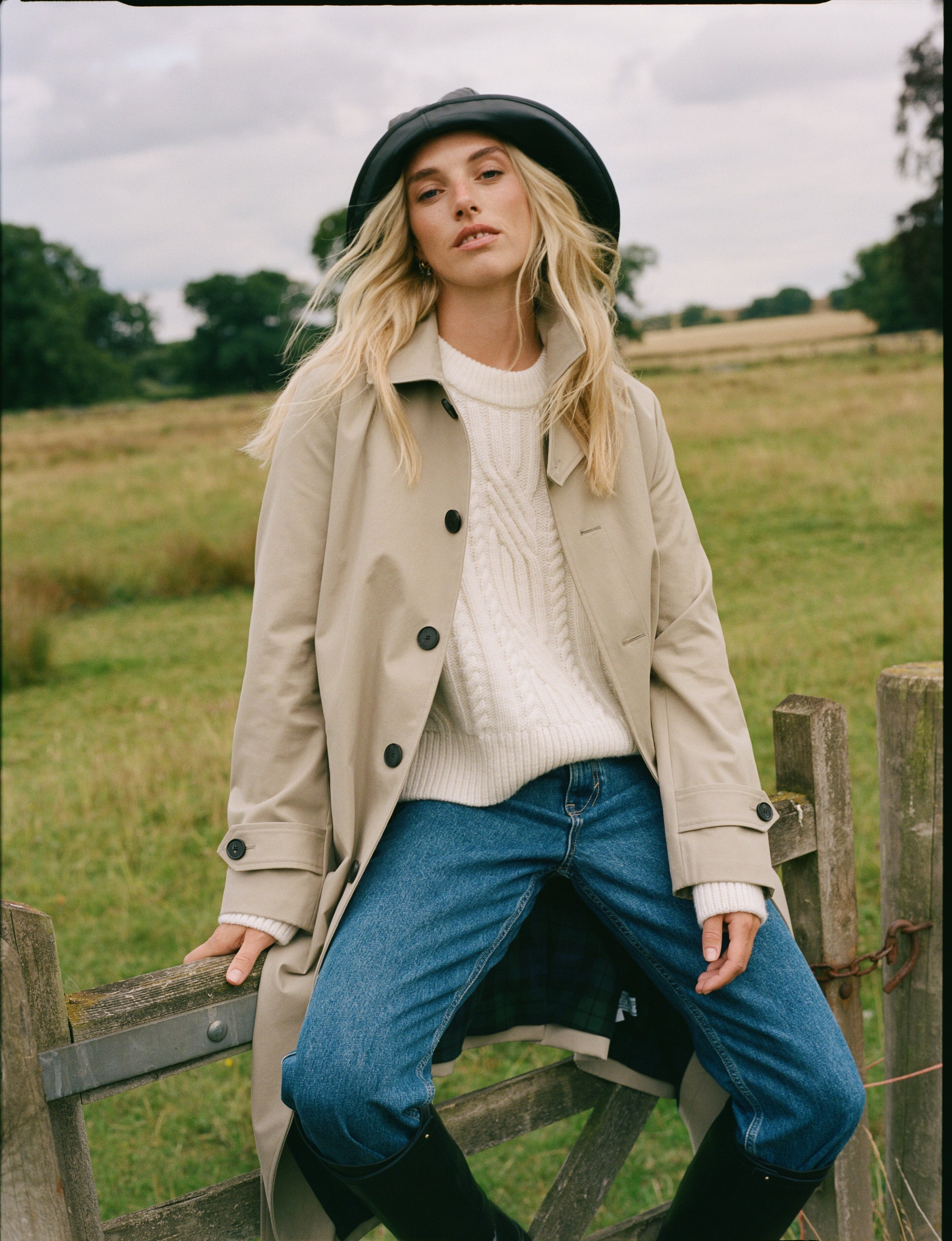 Chatsworth Car Coat: Cotton, Dark Stone – With Nothing Underneath