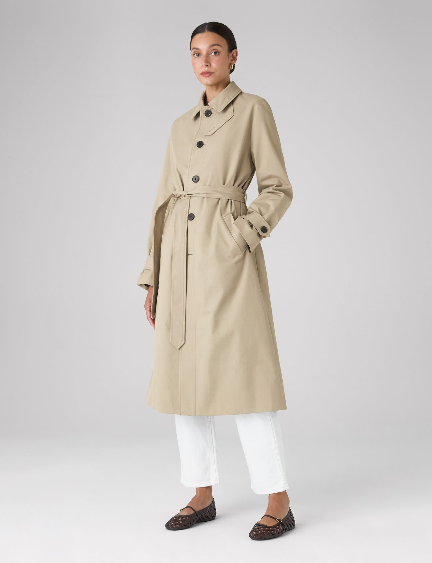 Chatsworth Car Coat: Cotton, Dark Stone
