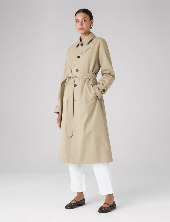 Chatsworth Car Coat: Cotton, Dark Stone