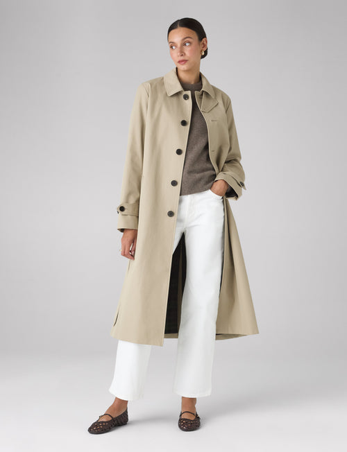 Chatsworth Car Coat: Cotton, Dark Stone