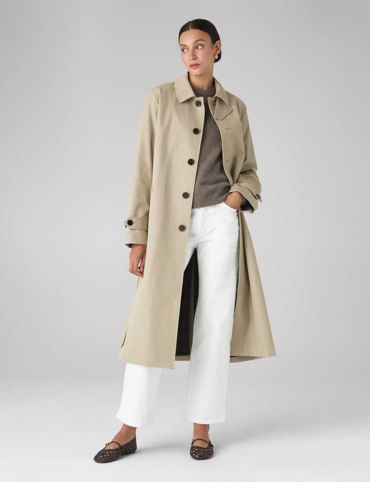 Chatsworth Car Coat: Cotton, Dark Stone