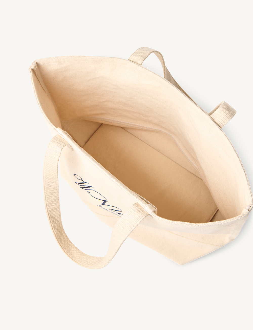 The Boat Bag: Cotton, Navy Embroidery