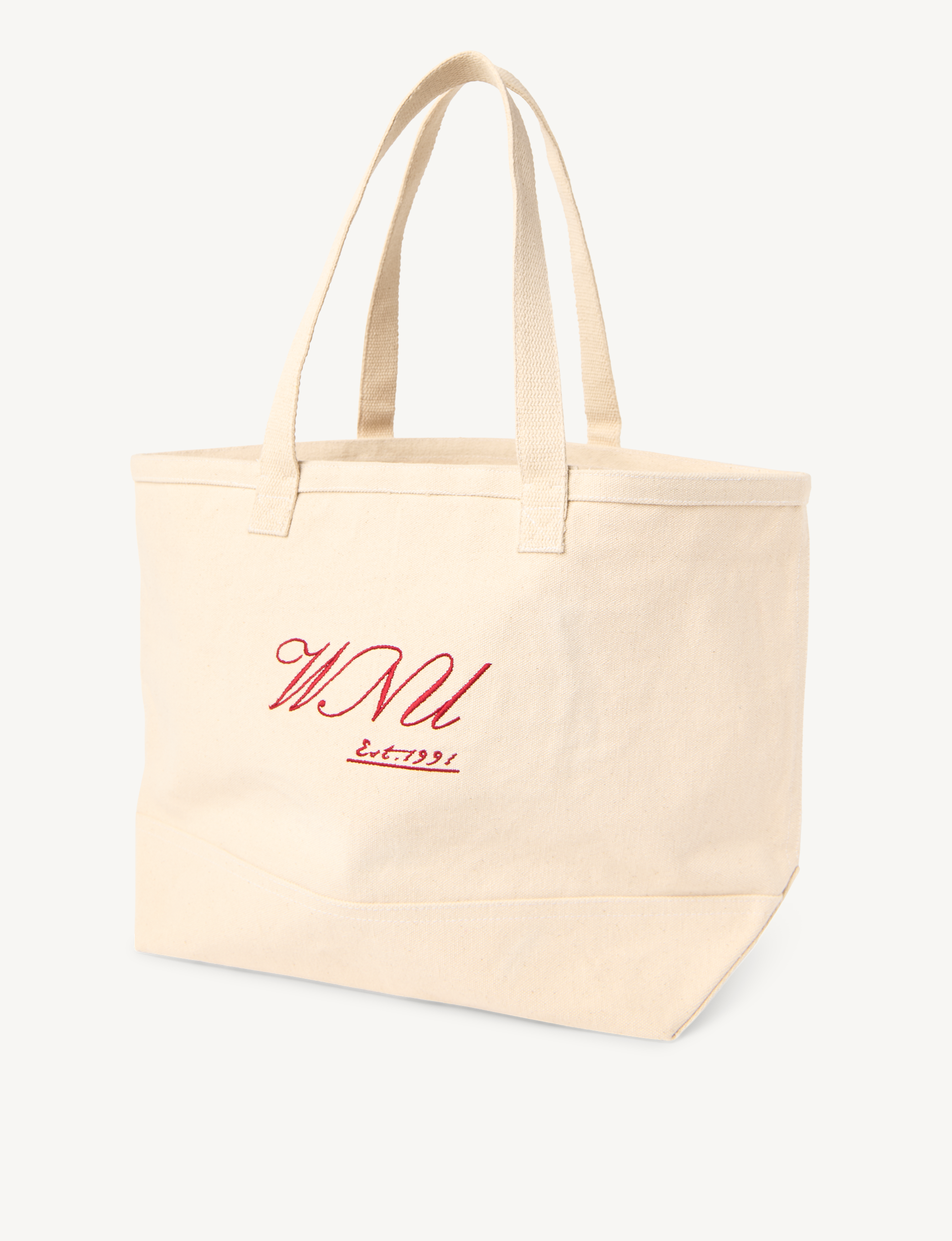 The Boat Bag: Cotton, Red Embroidery