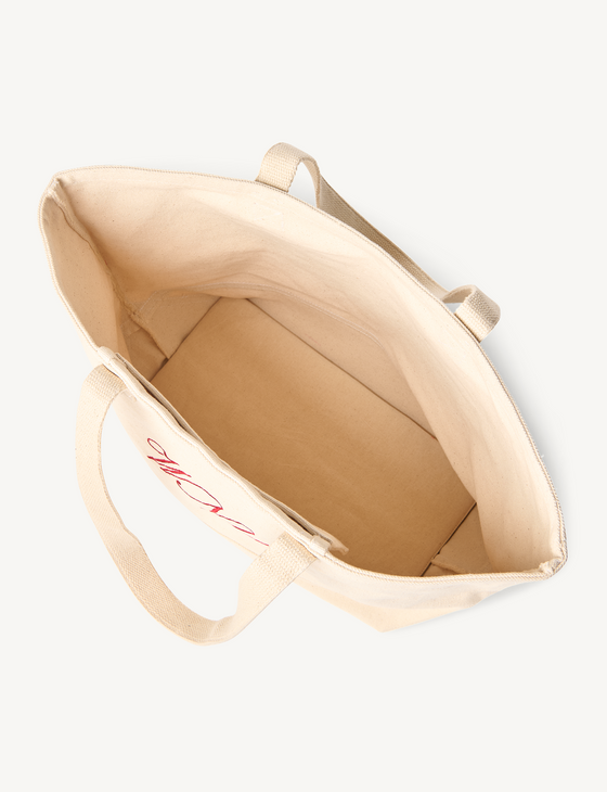 The Boat Bag: Cotton, Red Embroidery