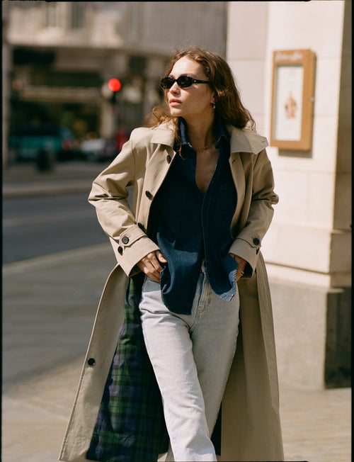 Chatsworth Car Coat: Cotton, Dark Stone