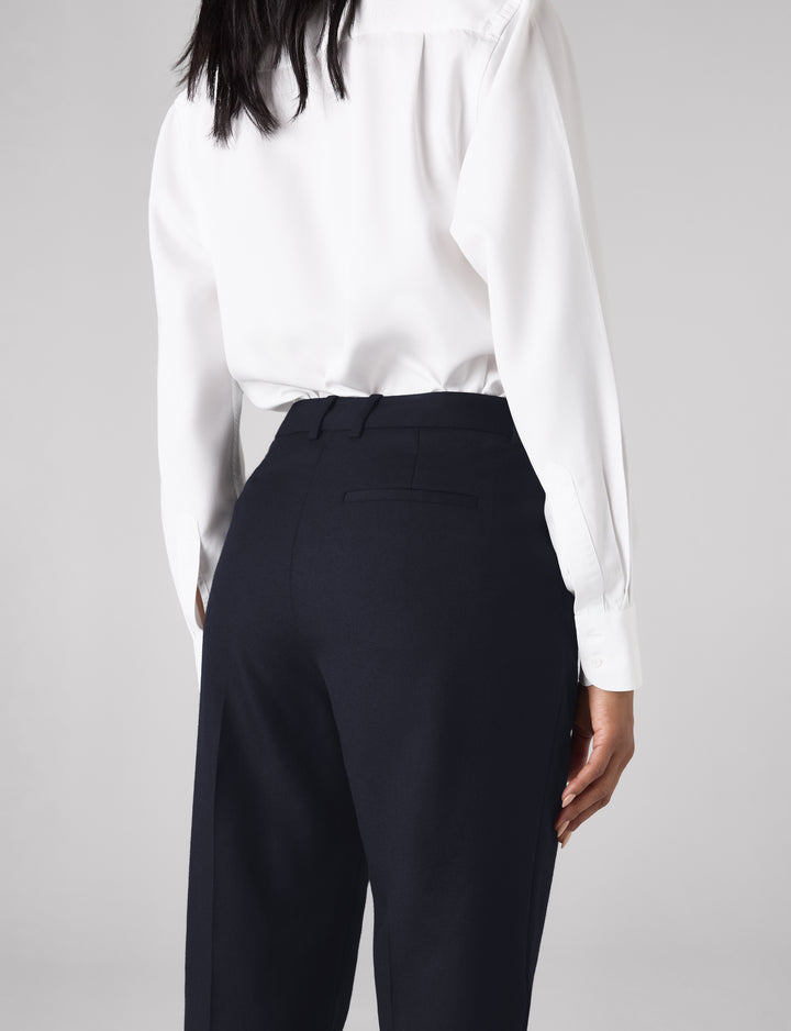 navy cigarette trousers petite Regent Cigarette Trouser: Wool, Navy