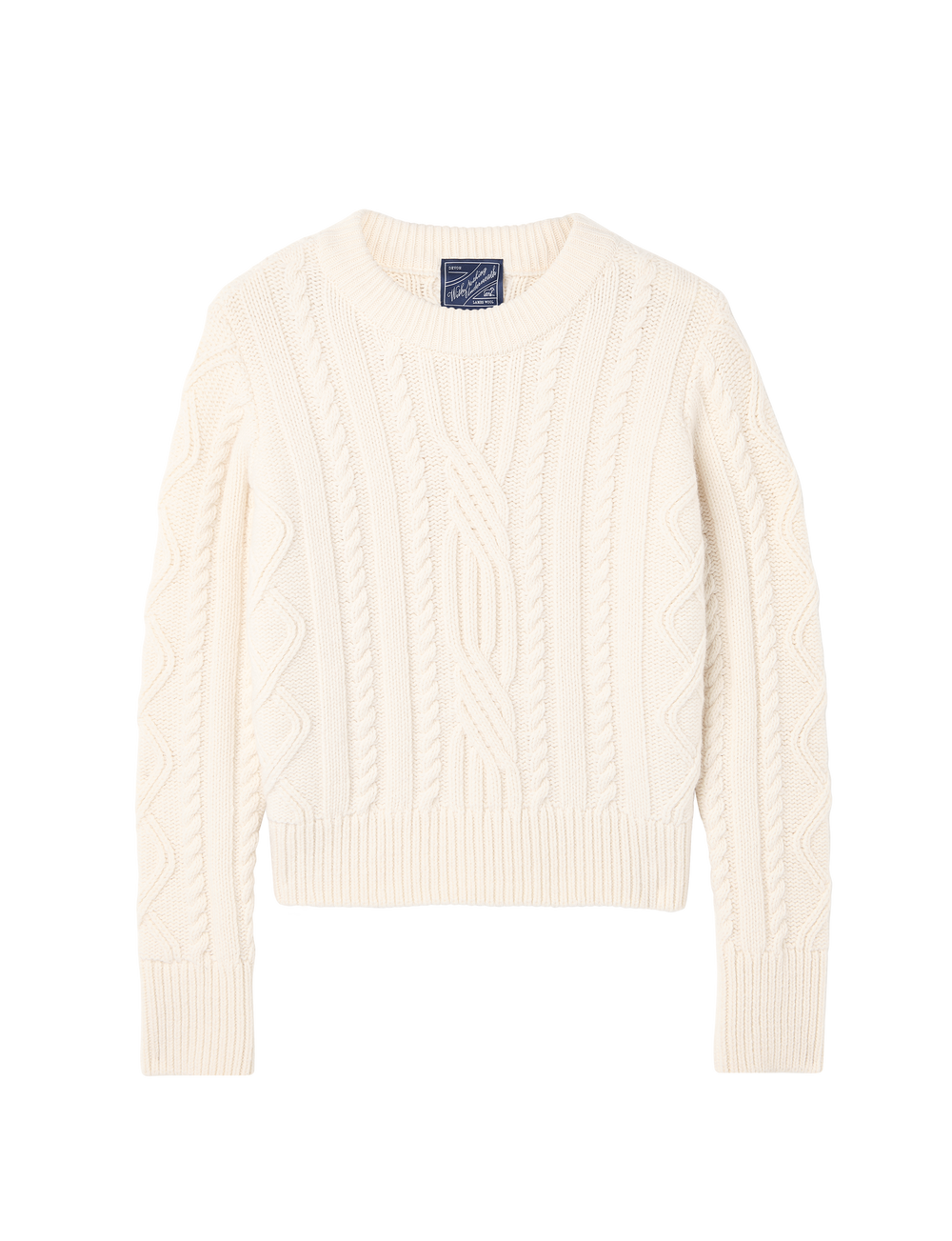 Devon Cable Jumper: Wool, Cream