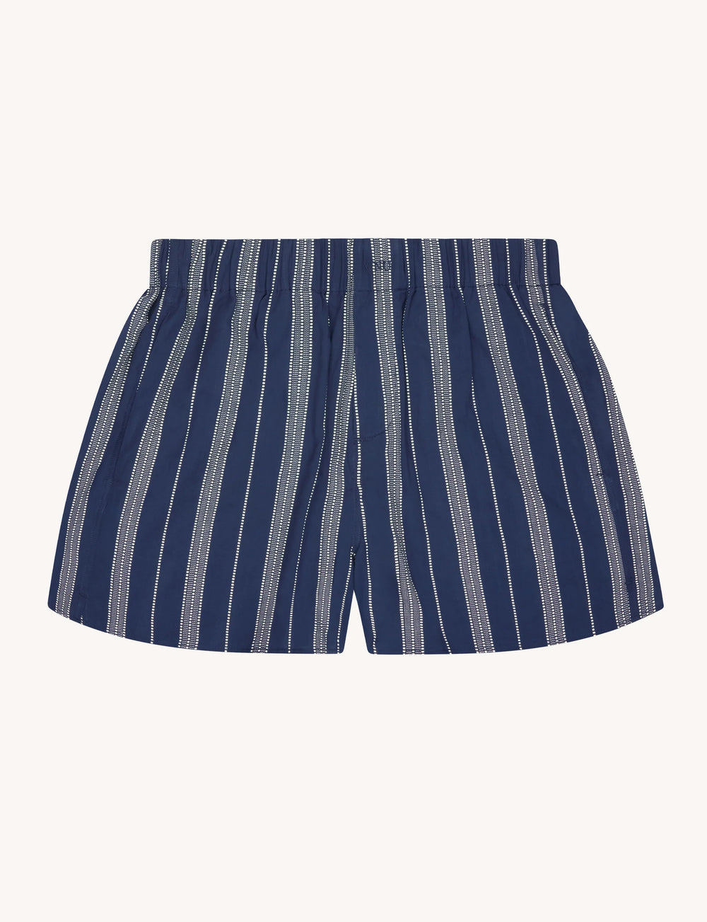 The Boxer: Cotton Voile, Navy and White Stripe
