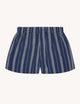 The Boxer: Cotton Voile, Navy and White Stripe