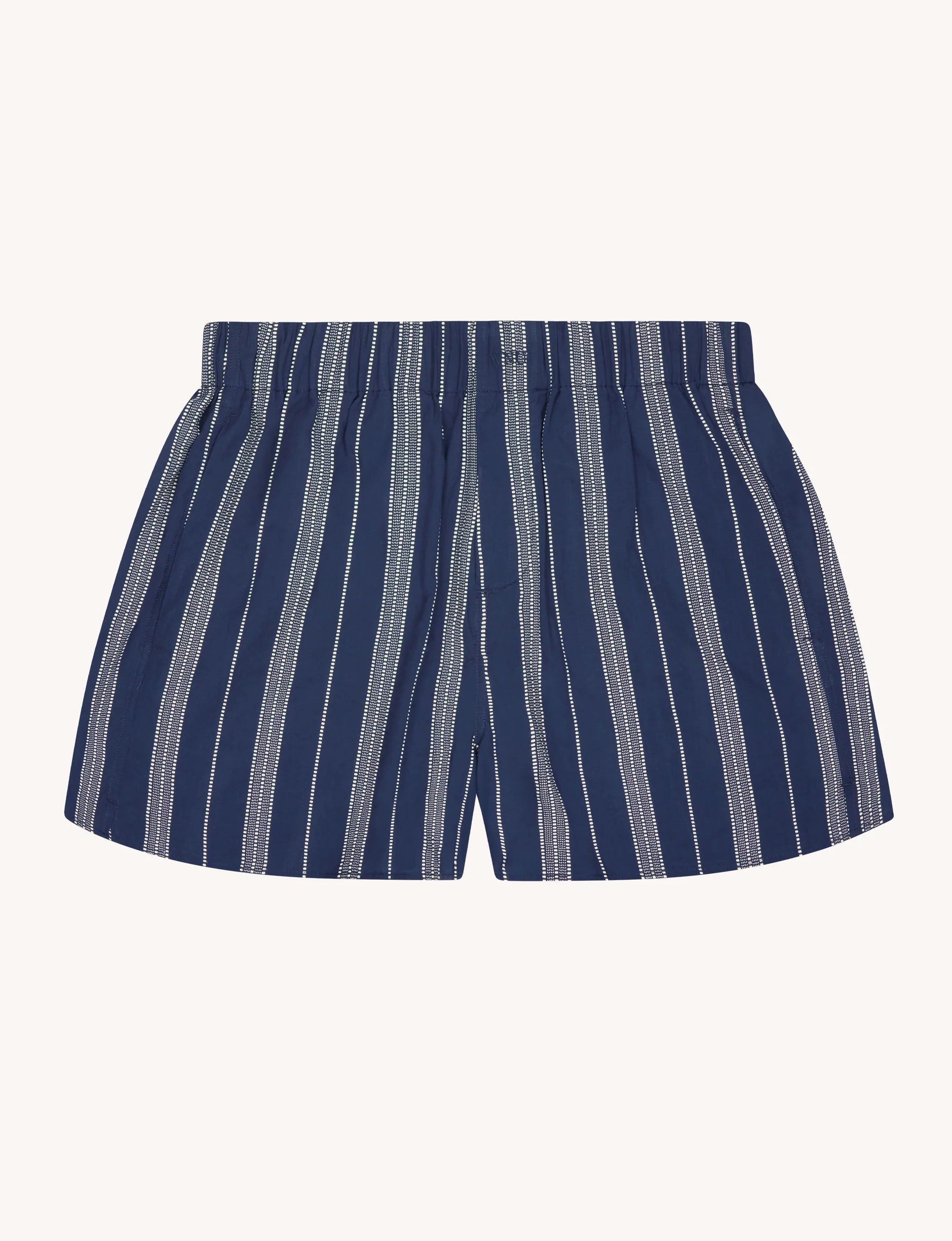 The Boxer: Cotton Voile, Navy and White Stripe