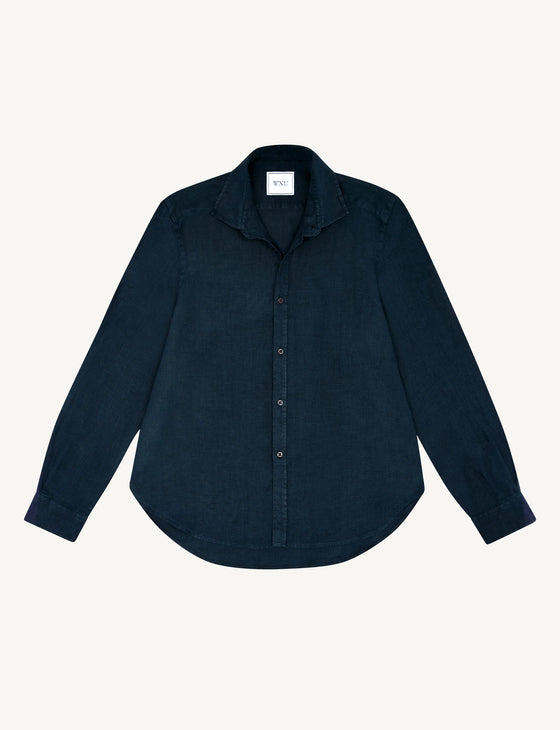 The Classic: Linen, Navy Blue