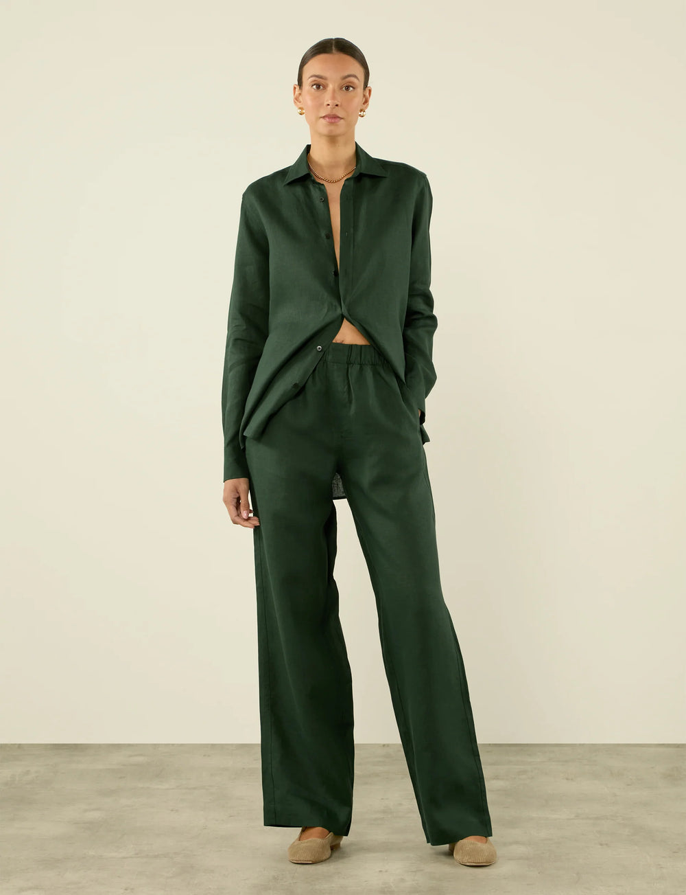 The Palazzo: Linen, Hunter Green