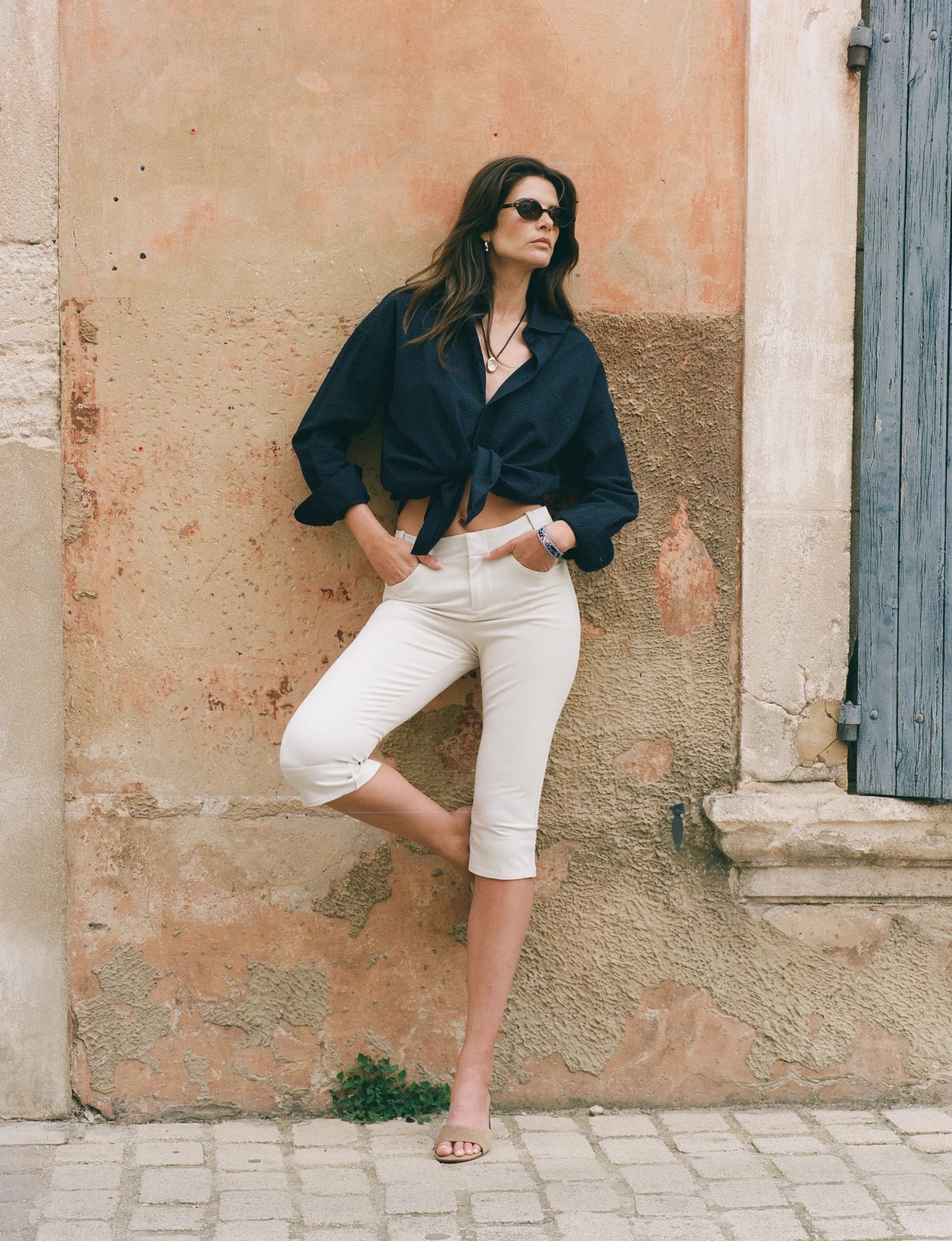 The Boyfriend: Seersucker, Navy Blue