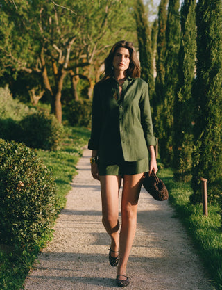 The Boyfriend: Linen, Hunter Green