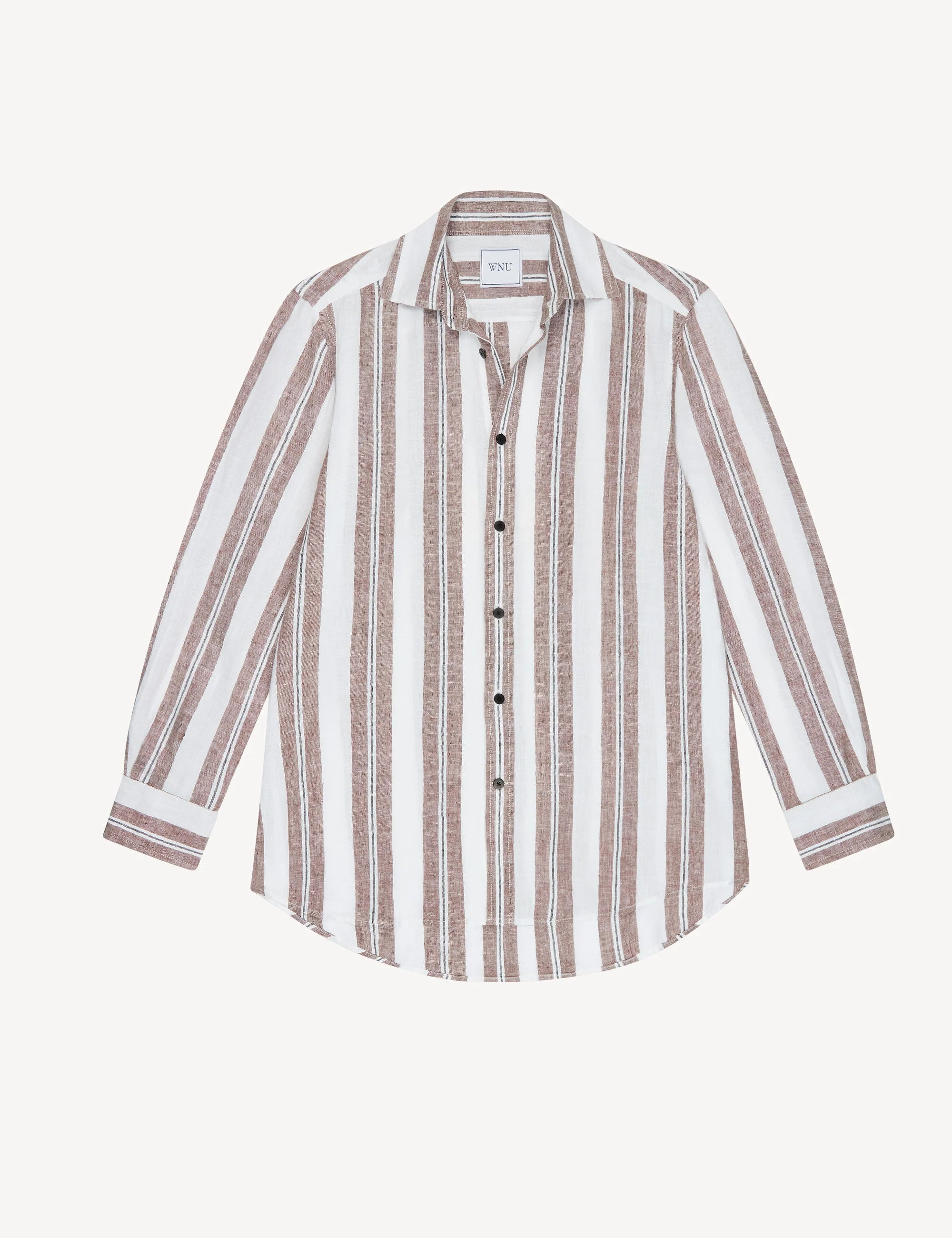 The Boyfriend: Linen, Mocha and Black Multi Stripe