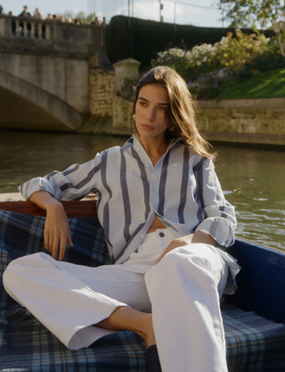 The Boyfriend: Weave, Blue and Navy Stripe