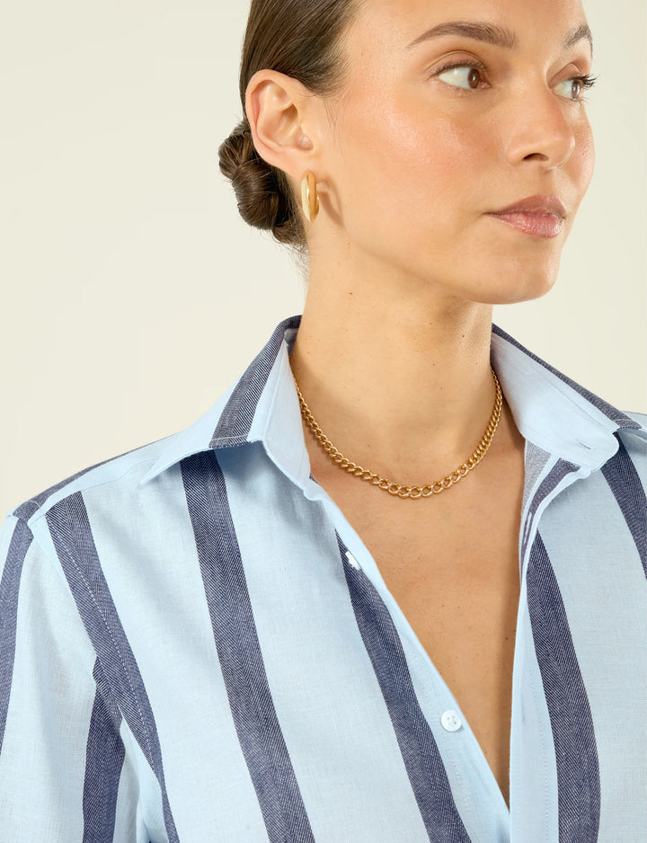 The Boyfriend: Weave, Blue and Navy Stripe