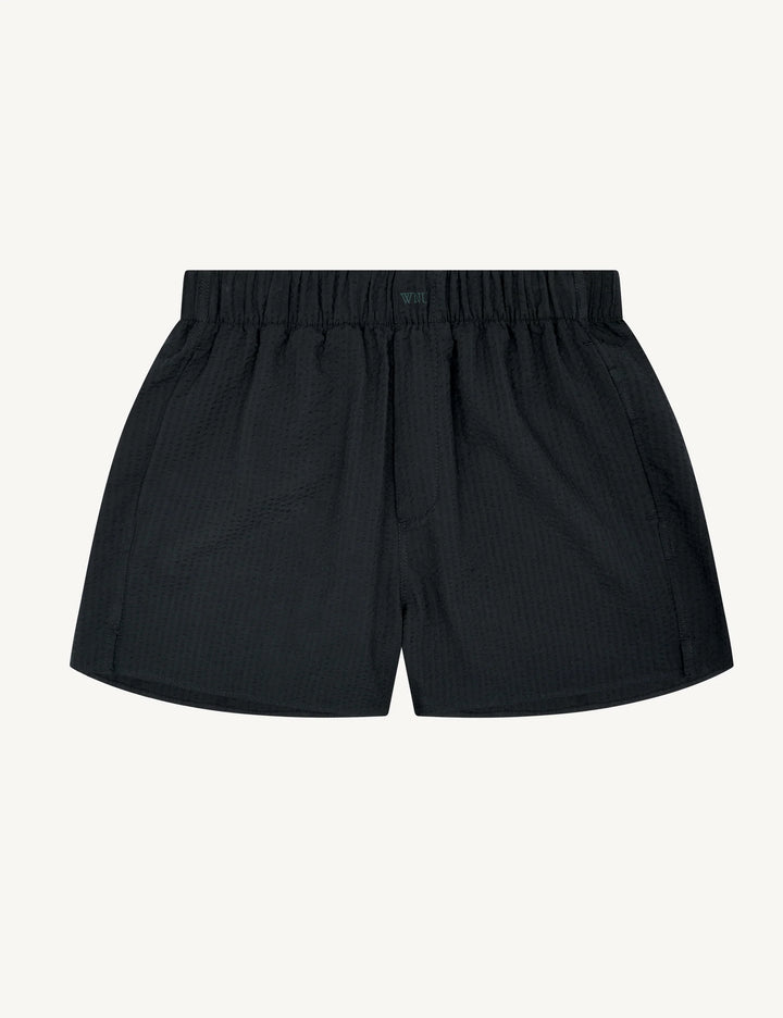 The Set: Seersucker, Navy Blue Shirt & Boxer Shorts