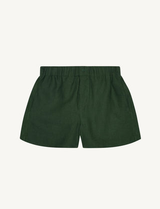 The Boxer: Linen, Hunter Green