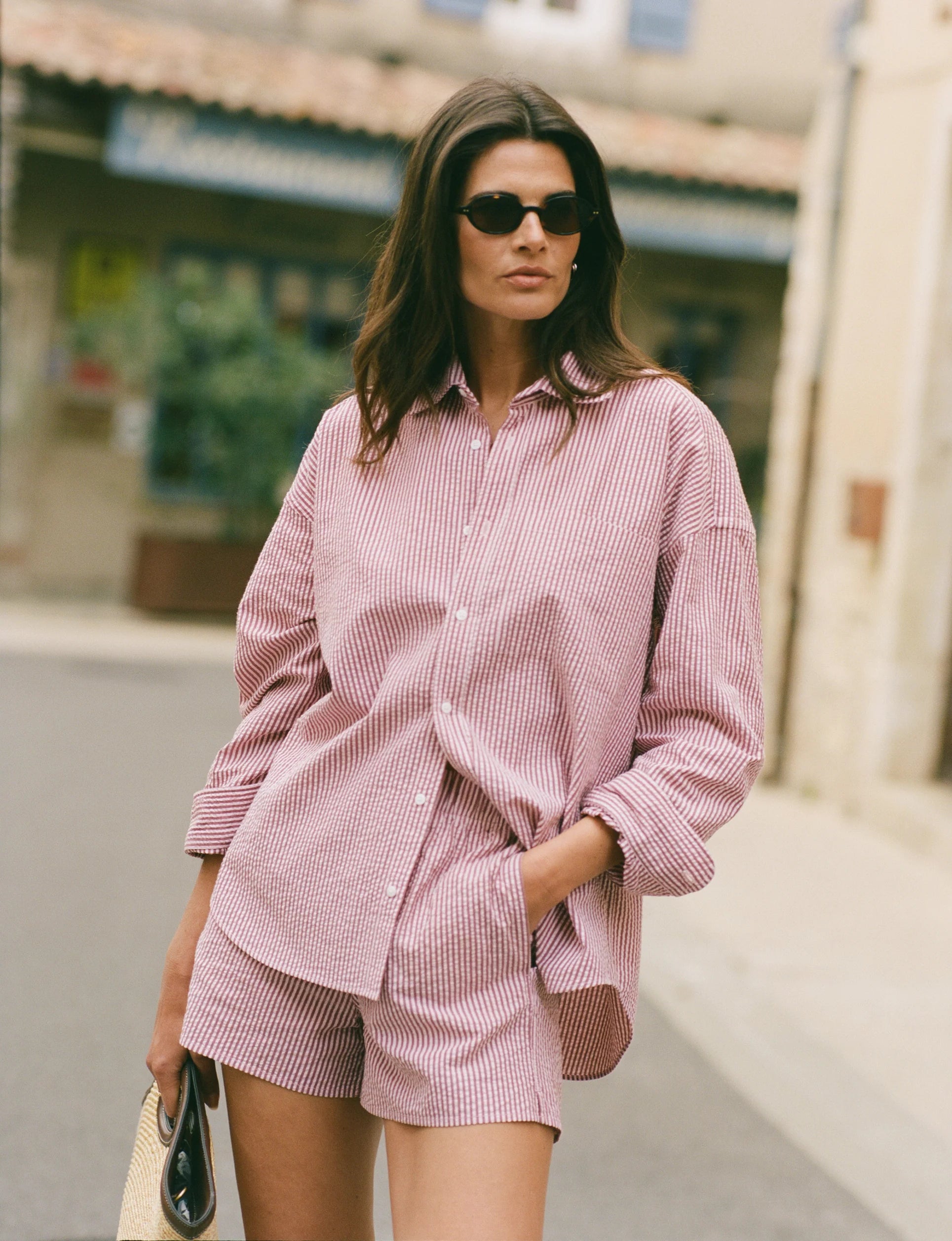 The Boxer: Seersucker, Pink and Berry Stripe