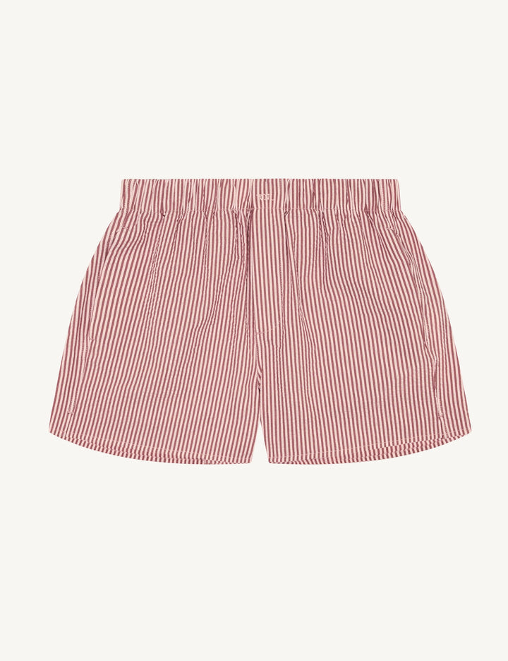 The Set: Seersucker, Pink and Berry Stripe Shirt & Boxer Shorts