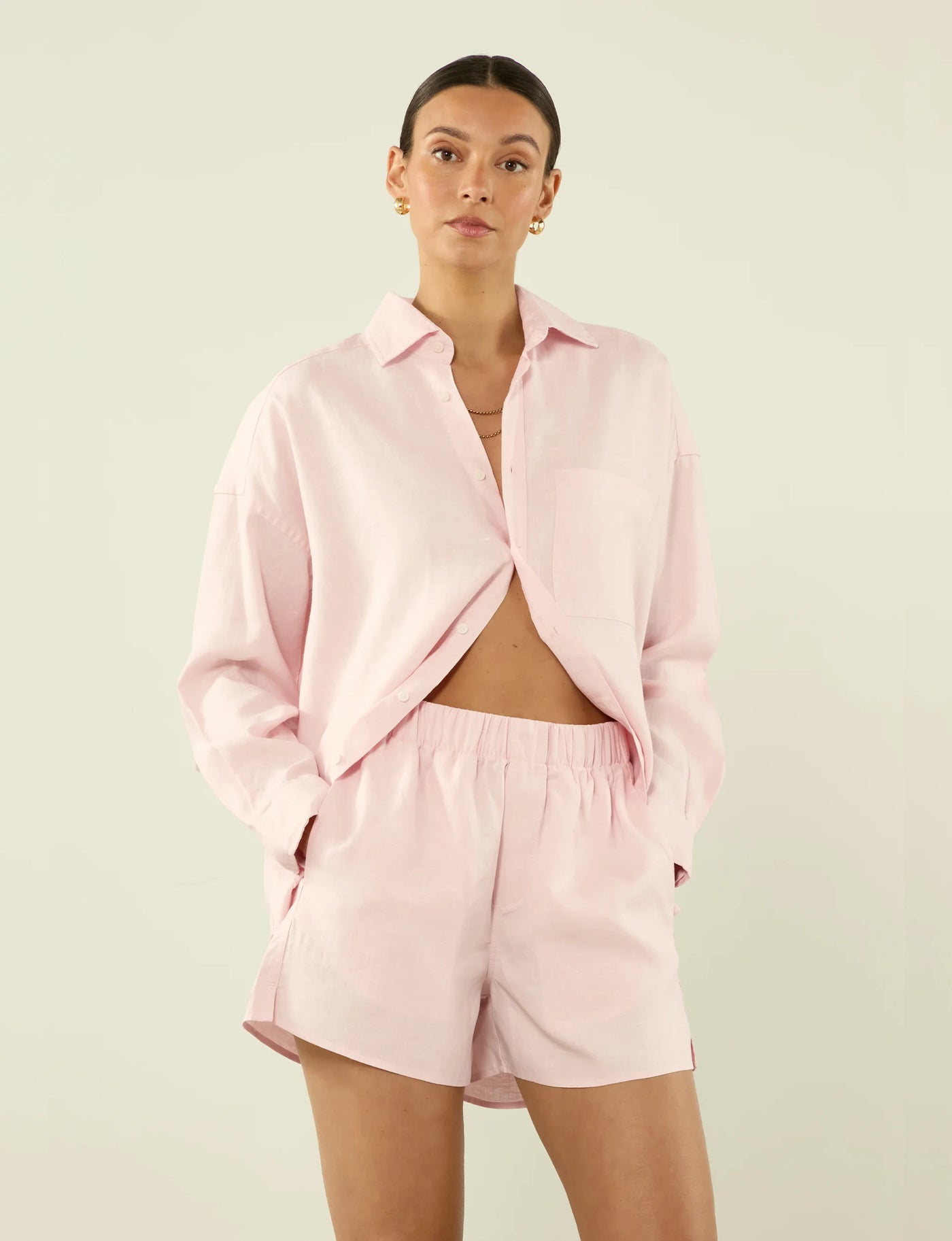 The Boxer: Hemp, Blush Pink