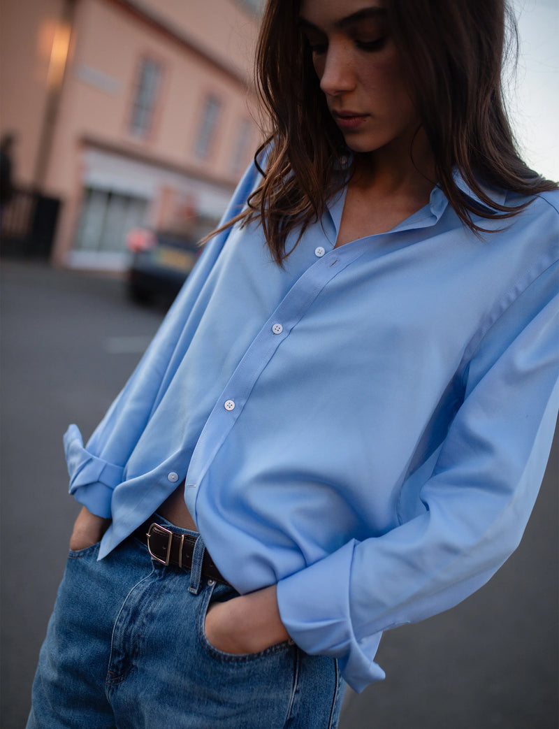 Women's Tencel Lyocell Shirt in Cornflower Blue