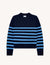 Devon Jumper: Cotton, Navy and Cornflower Blue Stripe