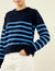 Devon Jumper: Cotton, Navy and Cornflower Blue Stripe