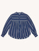 Daphne: Cotton Voile, Navy and White Stripe