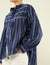 Daphne: Cotton Voile, Navy and White Stripe