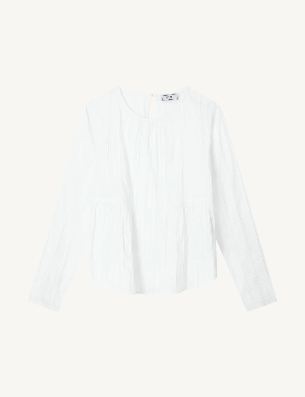Pimlico Blouse: Cotton Voile, White Double Stripe