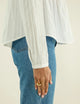 Pimlico Blouse: Cotton Voile, White Double Stripe