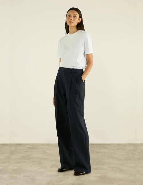 Rampling Trouser: Seersucker, Navy