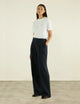 Rampling Trouser: Seersucker, Navy Blue