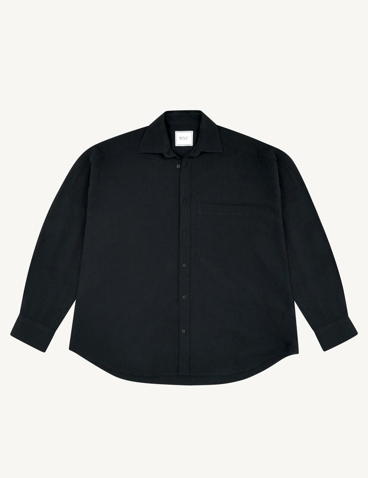 The Set: Seersucker, Navy Blue Shirt & Boxer Shorts