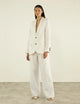 Hutton Blazer: Linen, Ivory
