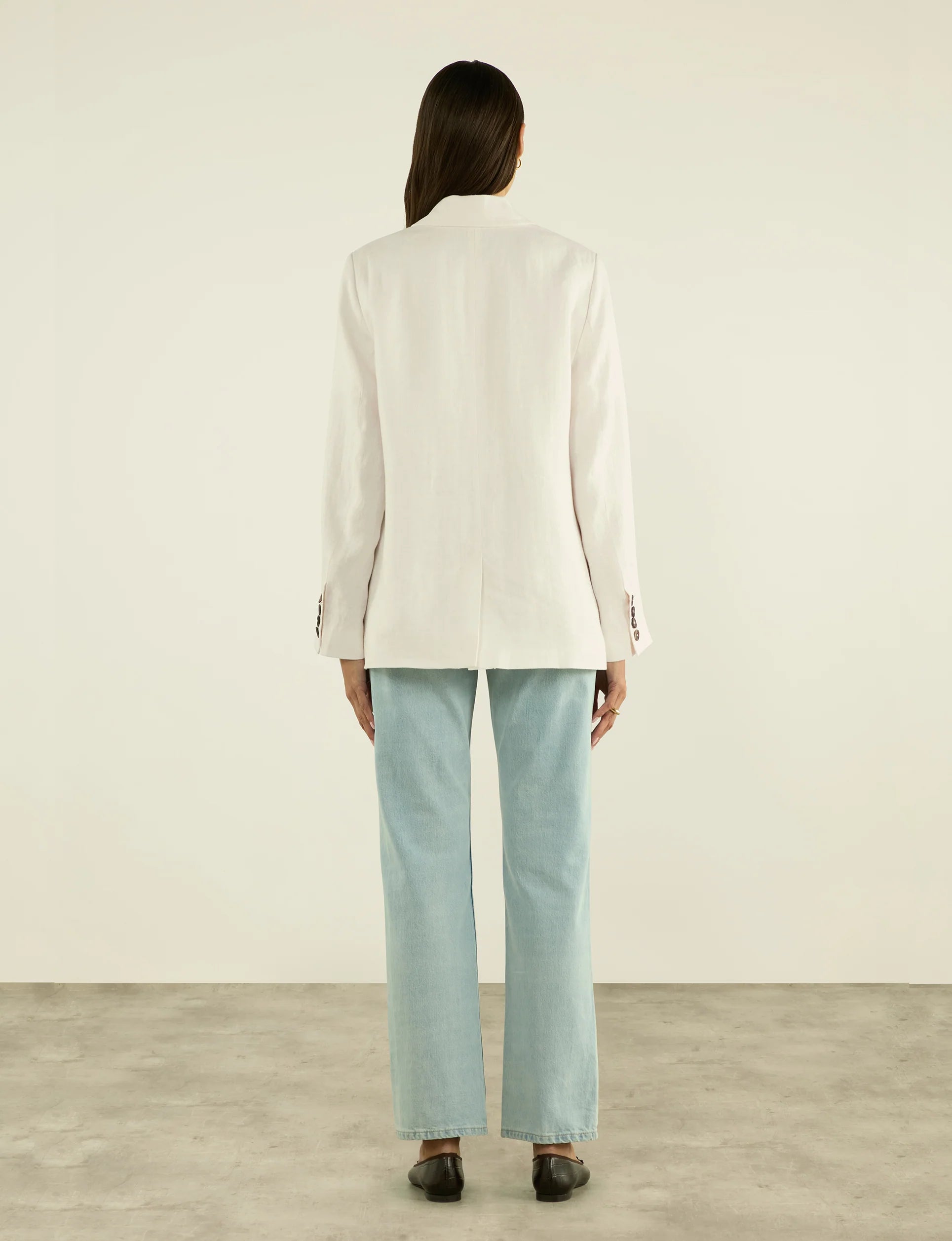 Hutton Blazer: Linen, Ivory