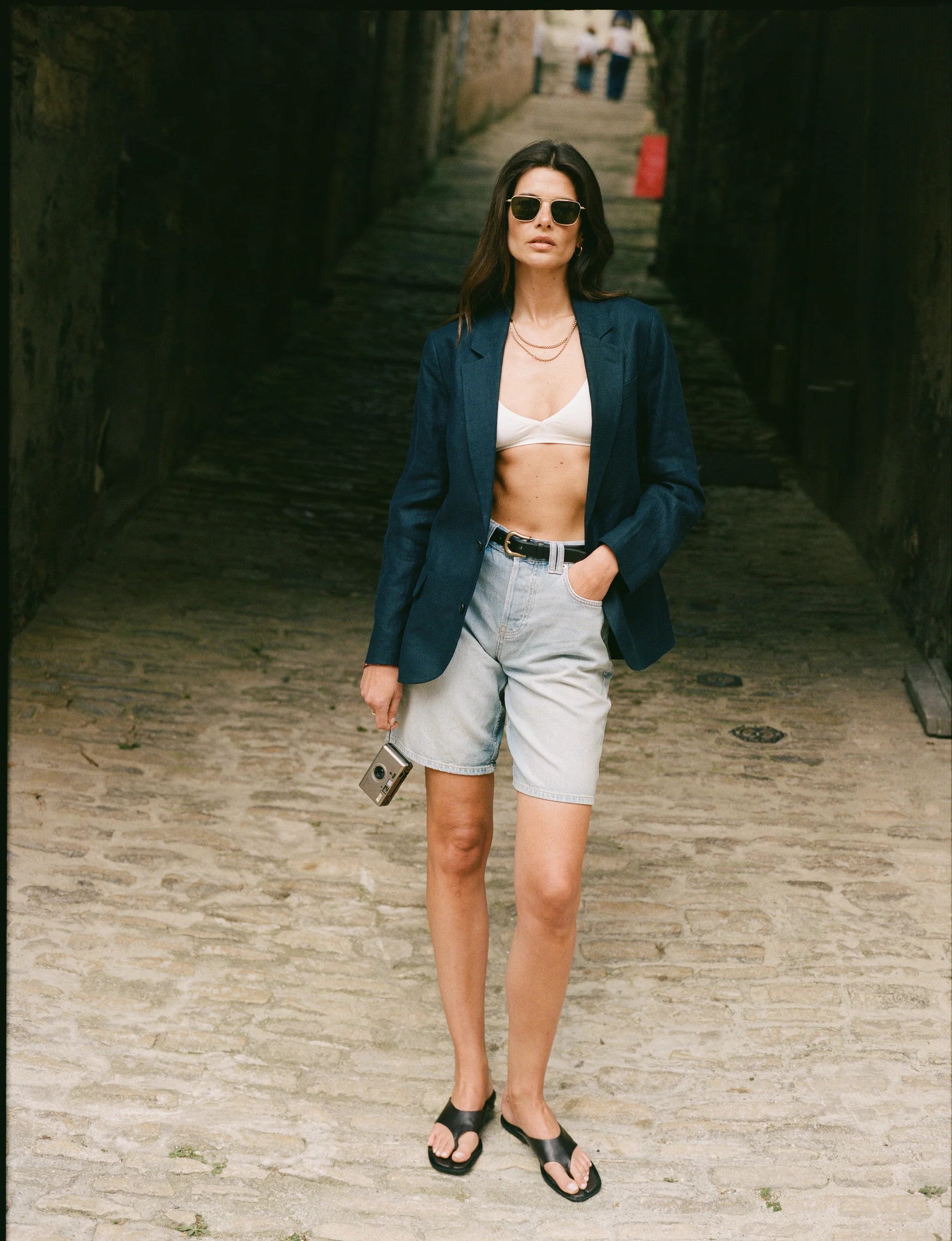 Hutton Blazer: Linen, Navy Blue