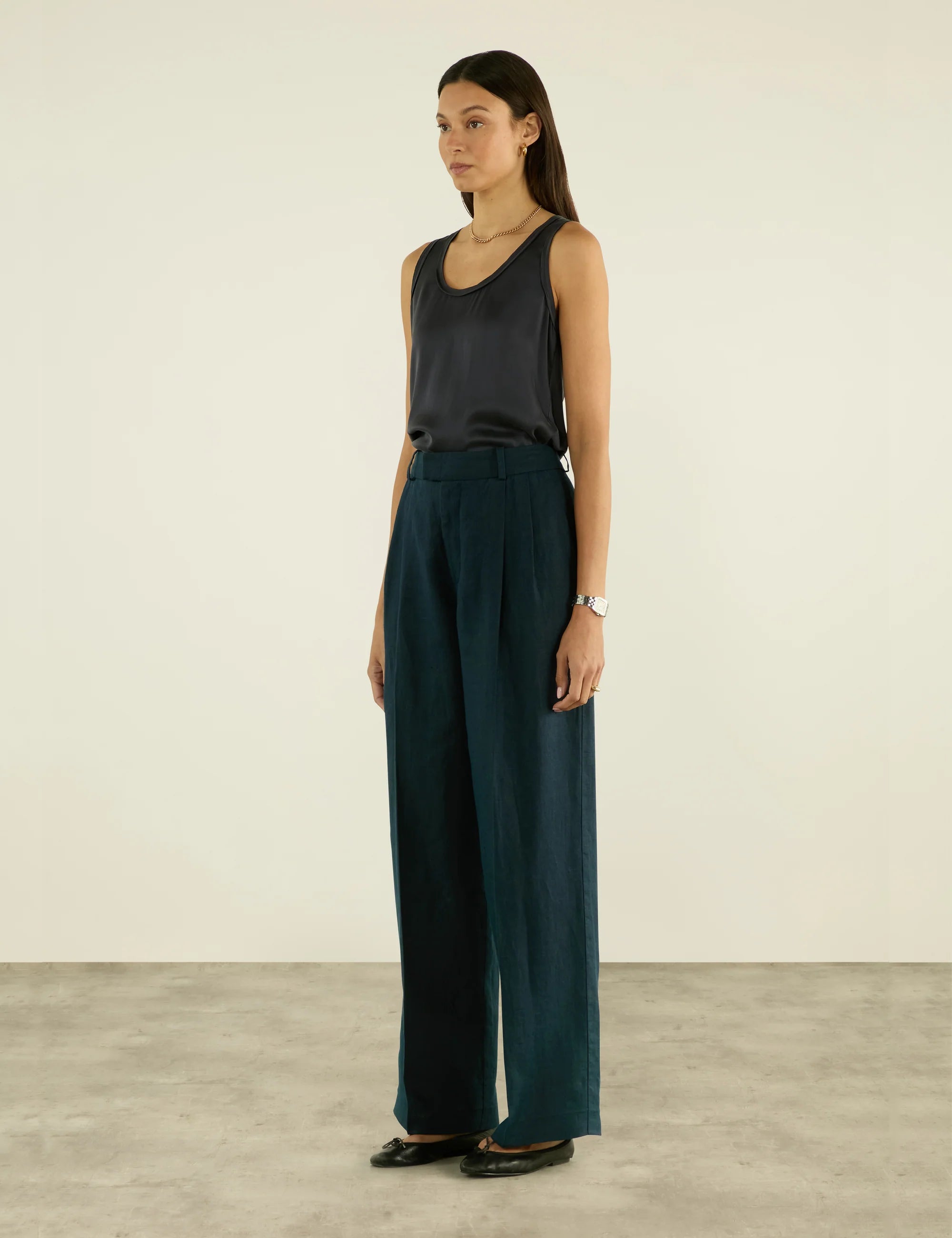Rampling Trouser: Linen, Navy